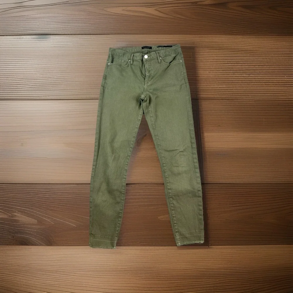 Banana Republic Mid Rise Skinny Jeans Women 28 Olive Green Stretch - Picture 1 of 8
